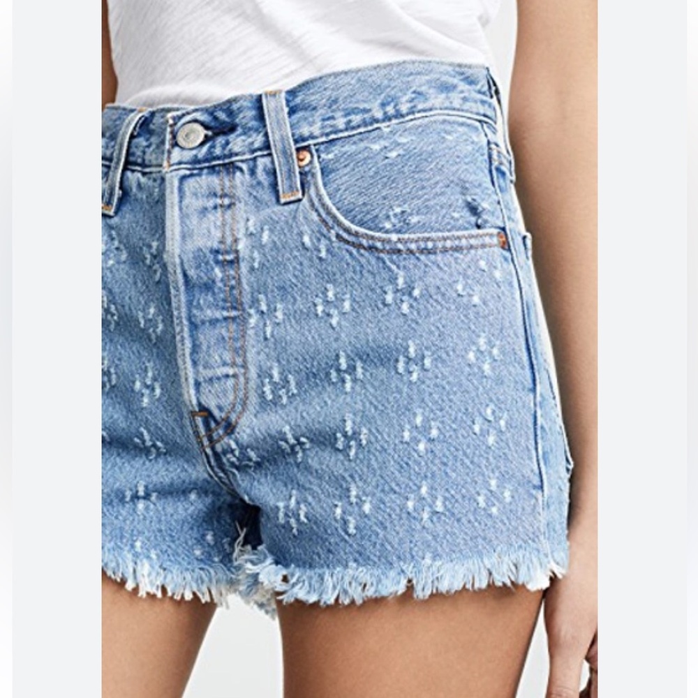 Levi’s 501 HIGH RISE SHORTS IN DOTTIE BLUES, Size 25, Original Price: $80